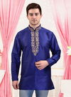 Outluk Vol 40 Heavy Traditional Wear Dupion Silk Resham Thread Work Short Kurta Mens Collection